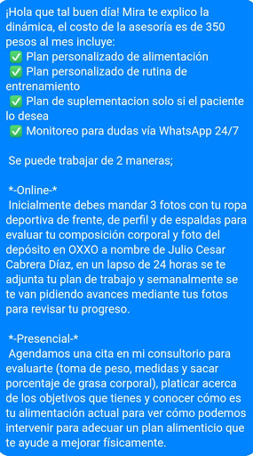 Nutriologo Julio Cabrera