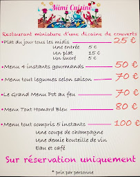 Menu Mimi Cuisine Restaurant Page 1