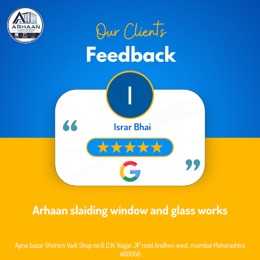 Israr Bhai's exceptional experience with us at Arhaan Sliding Window and Glass Works in Andheri W… post image