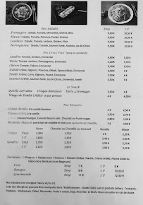 Menu Croc pizz' Page 1