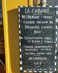 Menu La Cabane Page 1