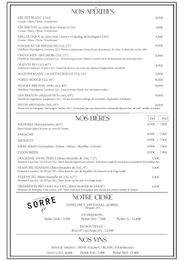 Menu Crêperie du Thabor Page 1