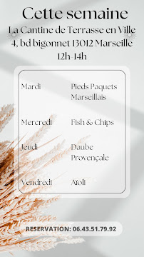 Menu La Cantine Terrasse en Ville Page 2