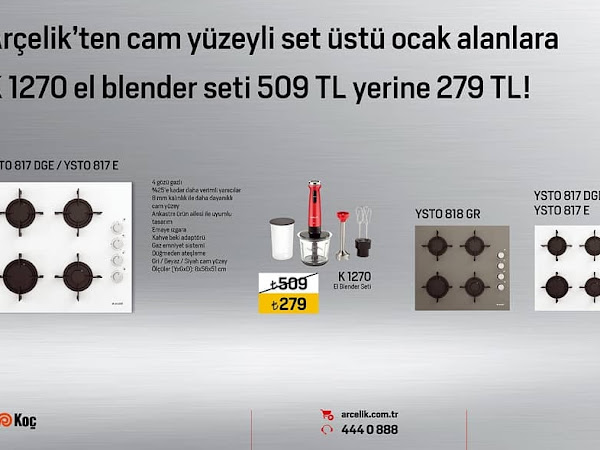 Arcelik K 1270 Hand Blender Seti Kirmizi Tekzen