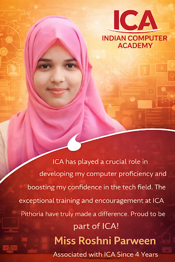A testimonial from the students of **Indian Computer Academy (ICA), Pithoria**, highlighting thei… post image