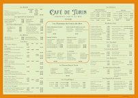 Menu Le Café de Turin Page 1