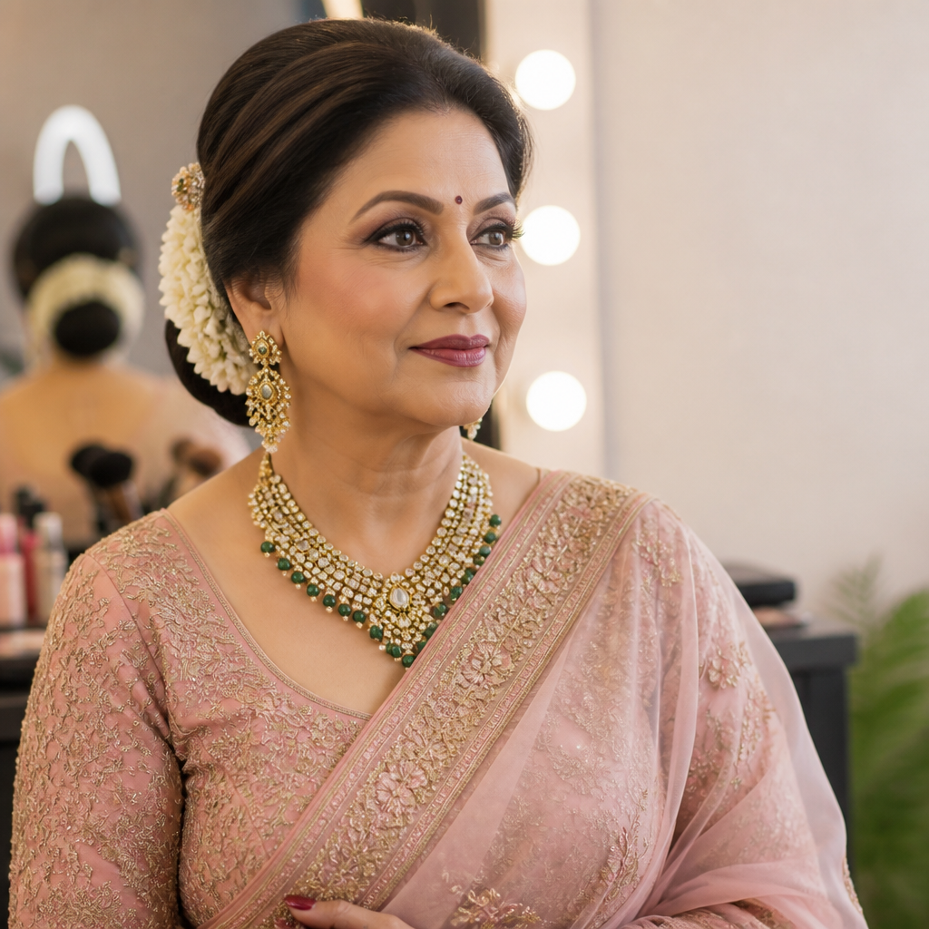 Elegant bridal makeup for mature brides in Alwar