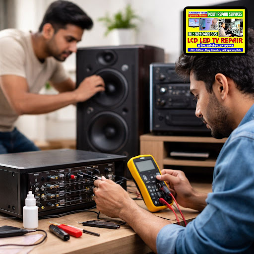 Is your music system sounding dull, noisy or unbalanced? At Charan Tech / Inverter Repair / Batte… post image