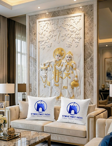 ✨ Luxury White Marble Radha Krishna Wall Art ✨ post image