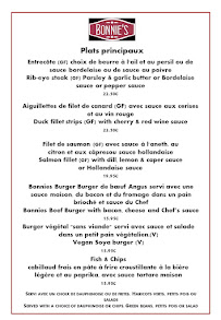 Menu Bonnie's Restaurant, Snacks, Bar & Bistrot Page 3