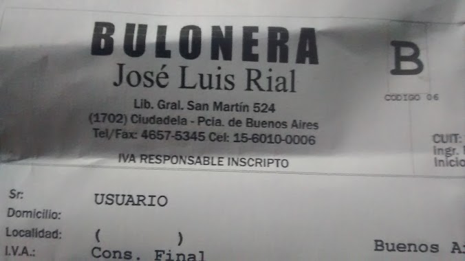 Bulonera José Luis Rial, Author: Cj fleitas