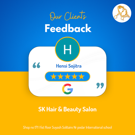 Hensi Sojitra, a delighted customer from Gandhinagar, raves about her experience at SK Hair & Bea… post image