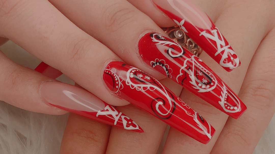 Bandanna Nail Art with LV