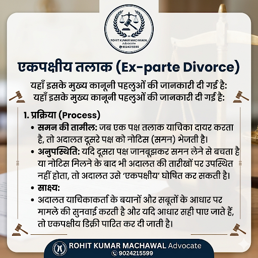 एकपक्षीय तलाक (Ex-parte Divorce) तब होता है जब तलाक की अर्जी देने वाले पक्ष (पति या पत्नी) को अदा… post image