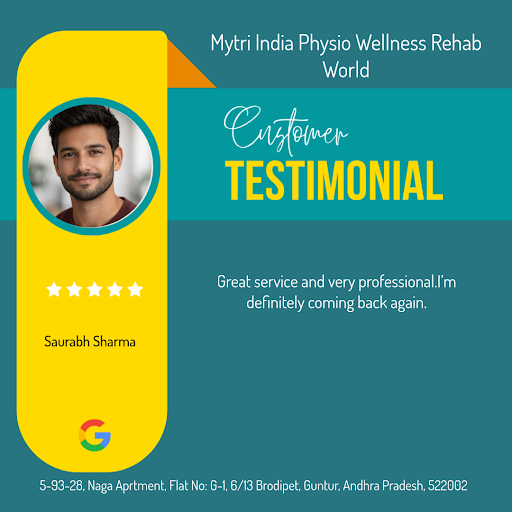 Saurabh Sharma's incredible experience at Mytri India Physio Wellness Rehab World in Guntur! He l… post image