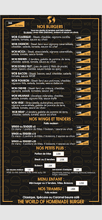 Menu world of burger (WOB) Page 1