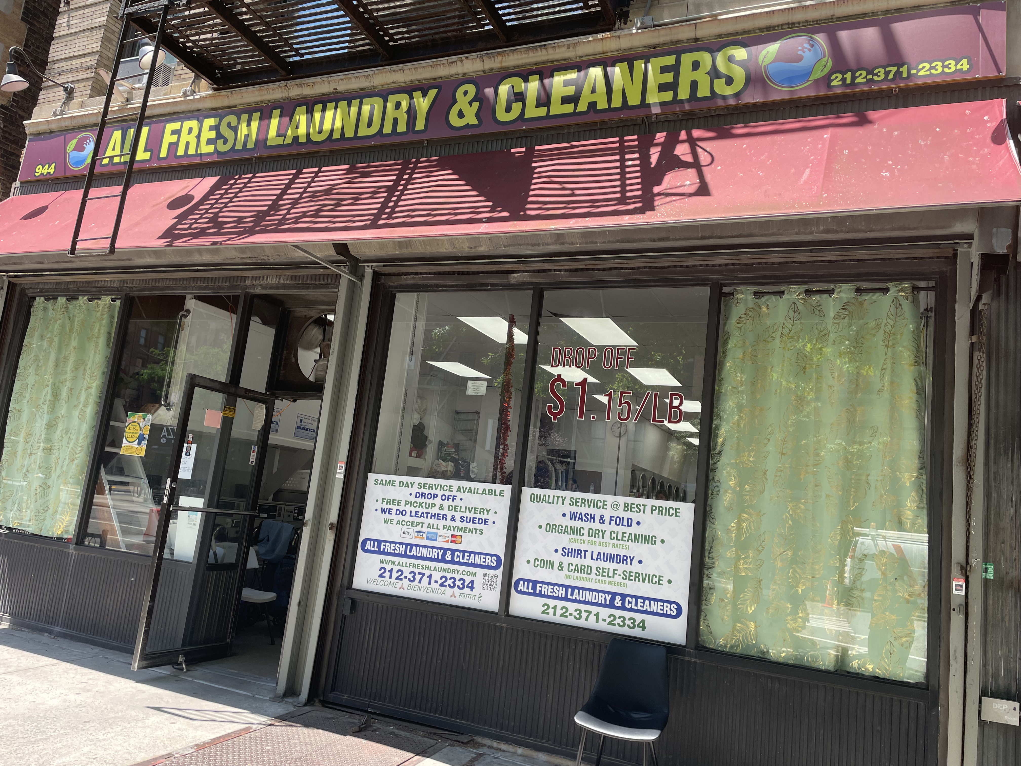 Self-service laundry at ALL FRESH LAUNDRY & CLEANERS, New York, NY