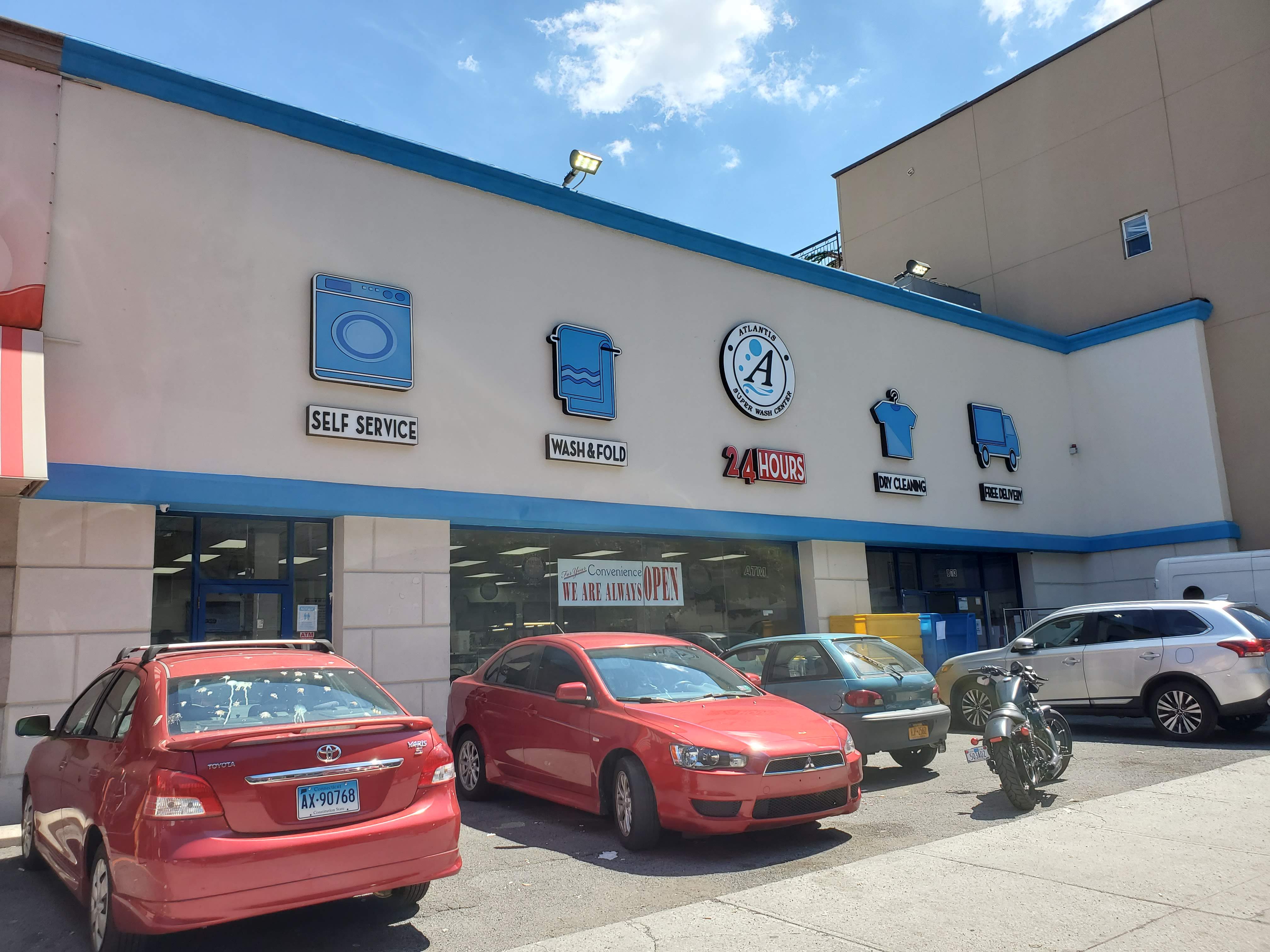 Self-service laundry at Atlantis Super Wash Center, Brooklyn, NY