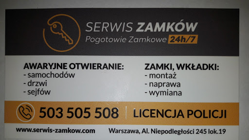 ŚLUSARZ Warszawa - Serwis Zamków, otwieranie samochodów, otwieranie drzwi, wymiana zamków, Gerda serwis, pogotowie ślusarskie