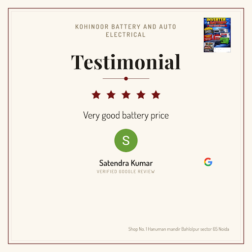 Satendra Kumar, a delighted customer, shares his wonderful experience at Kohinoor Battery and Aut… post image