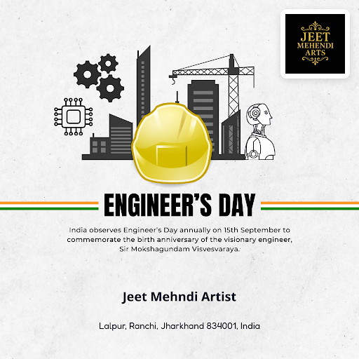 Celebrate Engineers Day with intricate mehndi designs by Jeet Mehndi Artist, your trusted mehendi…