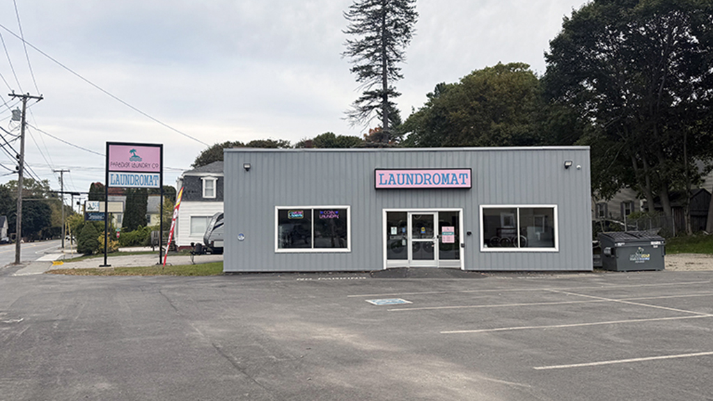 Paradise Laundry Co. laundromat interior in Bangor, ME