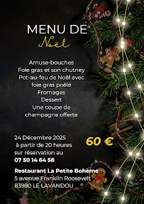 Menu Hôtel La Petite Bohème - Restaurant - Piscine - Le Lavandou Page 1