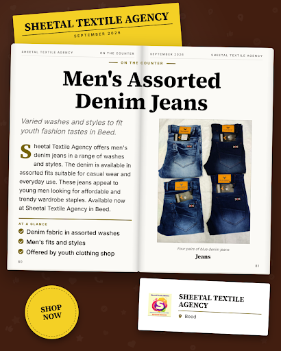 Discover a wide range of men's assorted denim jeans at SHEETAL TEXTILE AGENCY in Beed. Complement… post image