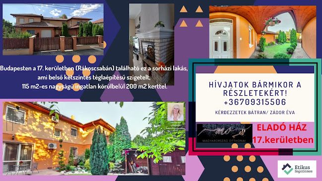 Nyitvatartás: Magyarországotthonai Ingatlan Iroda Zádor Éva