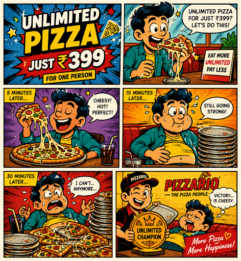 Wow pizza just rs 399 unlimited 🍕  post image