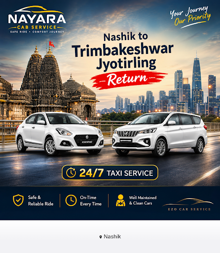Experience the spiritual journey with Nayara Cab Service. Book our Nashik to Trimbakeshwar Jyotir… post image