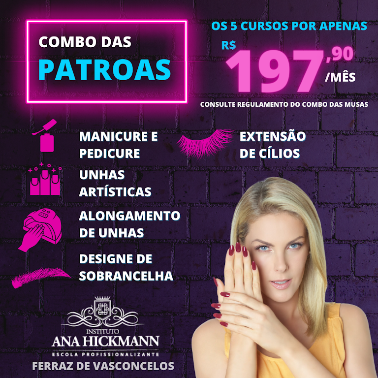 Instituto Ana Hickmann, que oferece curso de cabeleireiro