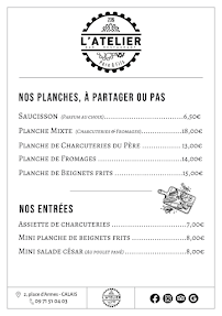 Menu L’atelier, Père et fils - Calais Page 4
