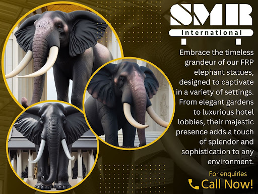 Transform your outdoor space in Hyderabad with SMR International's majestic FRP elephant statues!… post image