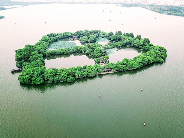 Three Pools Mirroring the Moon