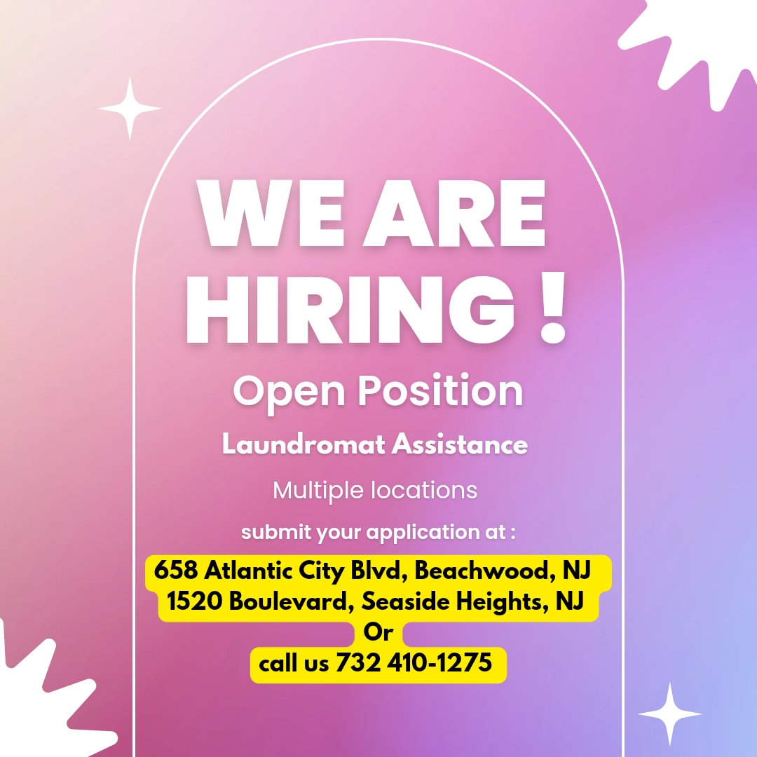 Super Clean Laundromats and Dry Cleaners laundromat interior in Seaside Heights, NJ