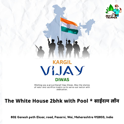 Celebrate Kargil Vijay Diwas at The White House 2bhk with Pool on Rent. Honor our heroes with pea… post image