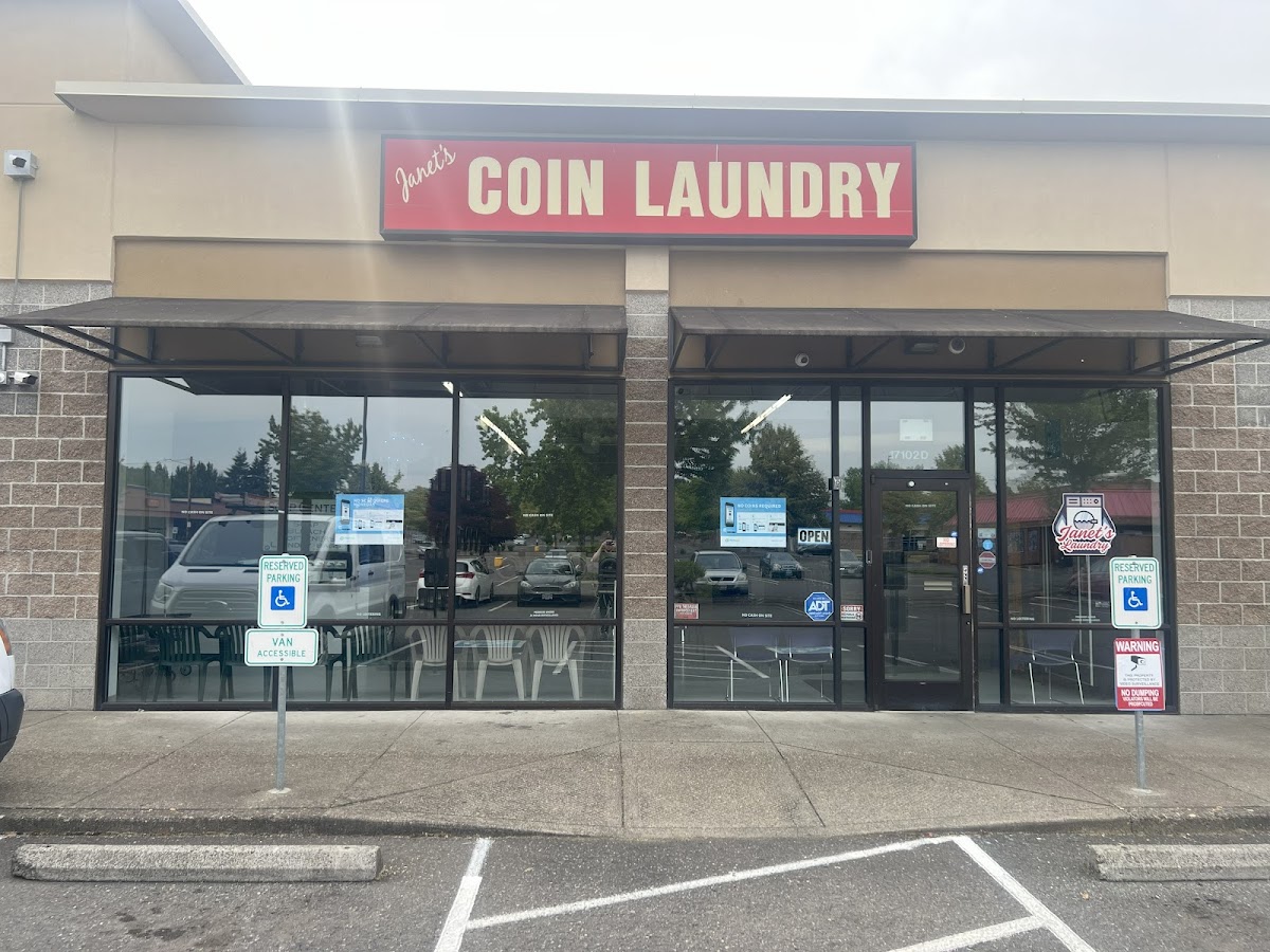 Clean laundry equipment at Janet's Laundry in Portland, OR