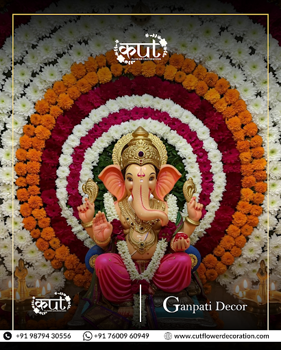 A beautiful Ganpati décor setup created to bring positivity, blessings, and festive joy to the ce…