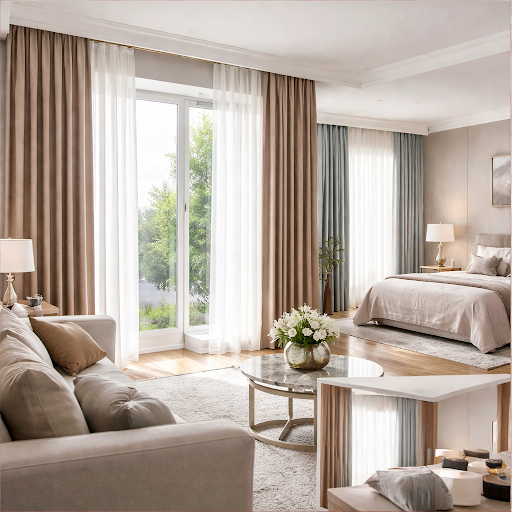 Transform your home with tailor-made curtains and blinds from Divine Home Decor, Gejha, Noida. Fr…