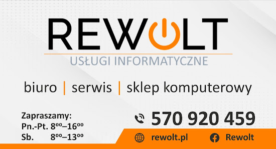 Rewolt - Sklep, serwis komputerowy, certyfikaty kwalifikowane, usługi informatyczne Krakowska 26, 34-600 Limanowa, Polska