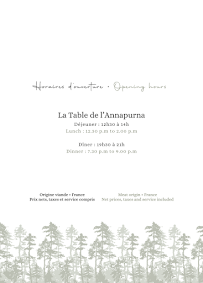 Menu La Table de l'Annapurna Page 10