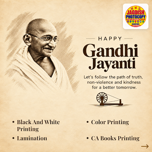 Celebrate Gandhi Jayanti with us at JAGDISH PHOTOCOPY. We honor learning and respect through our… post image