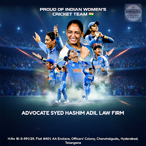 As the Indian women's cricket team makes us proud, we at Advocate Syed Hashim Adil Law Firm in Hy…