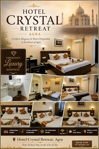 Looking for a hotel near the Taj Mahal? Stay at Hotel Crystal Retreat, Agra. Enjoy clean rooms, f… post image