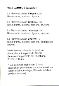 Menu Flamm's BARLIEU Page 1