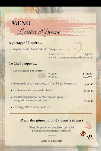 Menu L' Atelier d' Yvonne Page 3