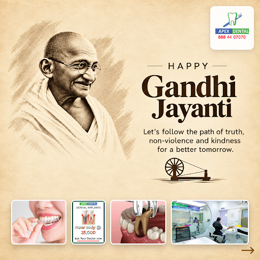Celebrating Gandhi Jayanti with gratitude and respect at Apex Dental Hospital GULBARGA. Committed… post image