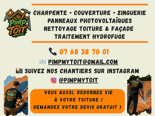 Photo de PIMP MY TOIT - Charpente Couverture Zinguerie - Panneaux photovoltaïques - Nettoyage toitures &amp; façades