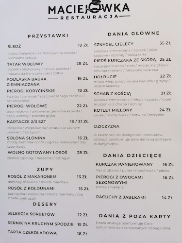 Maciejówka - Restauracja